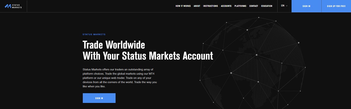 Status Markets home page