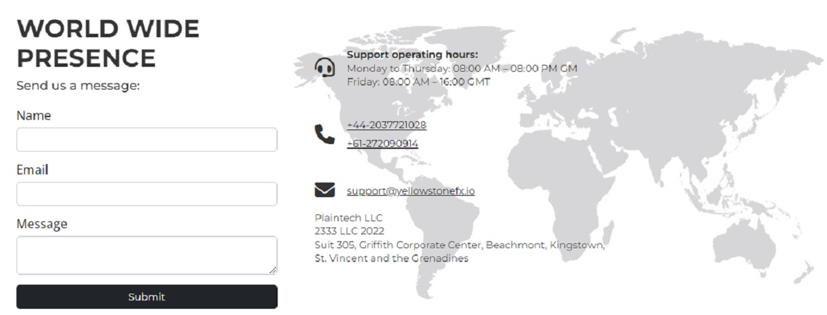 YellowStoneFX support