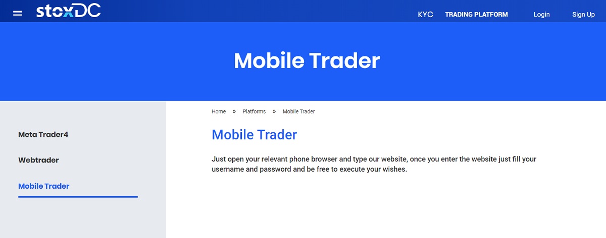 StoxDC Mobile Trading