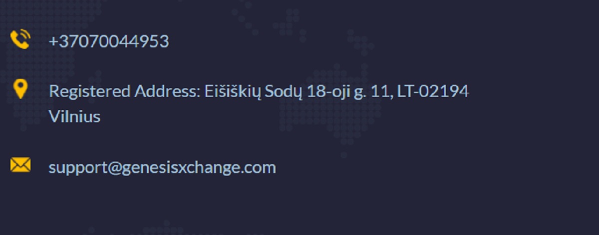 Genesis Exchange contacts