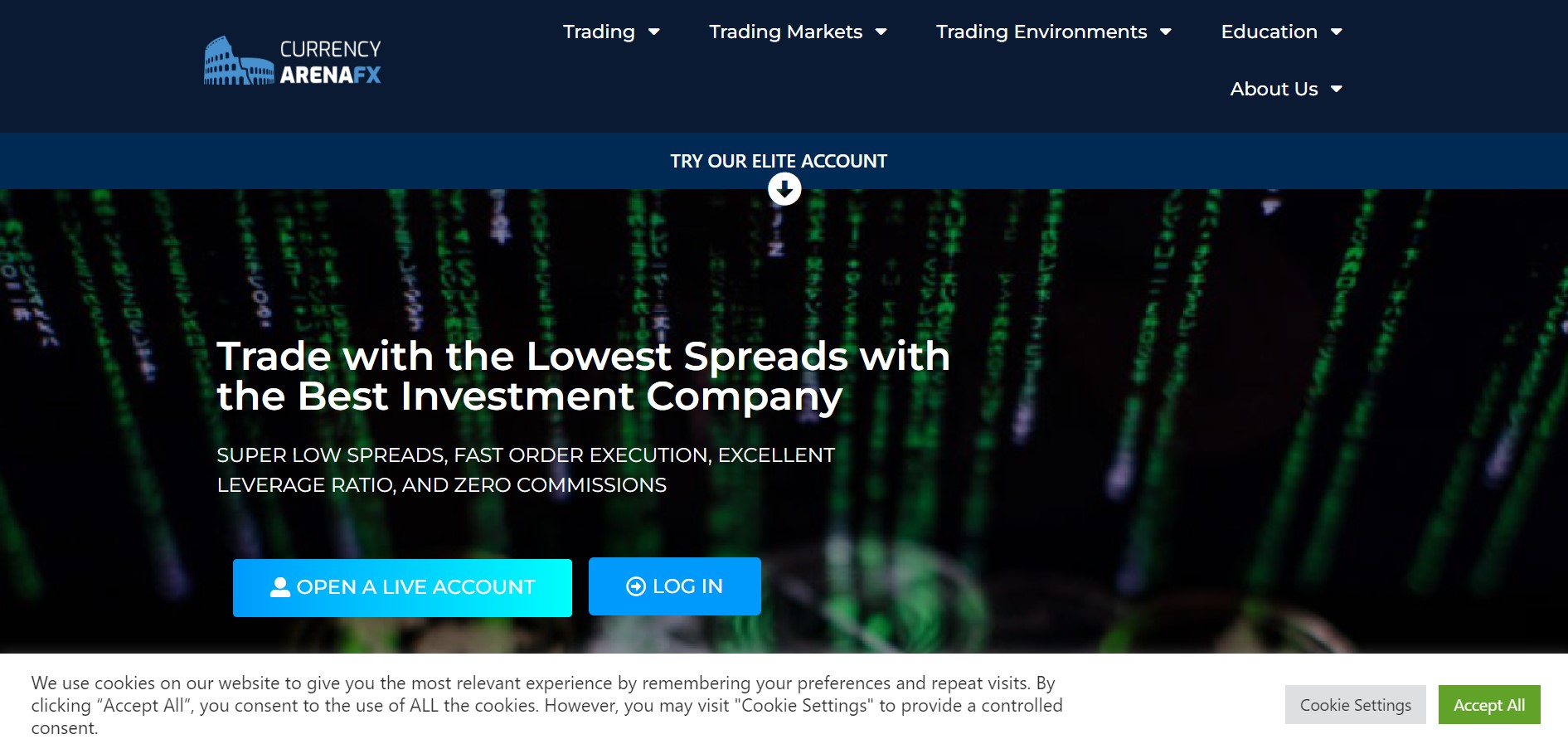 Currency Arena FX website