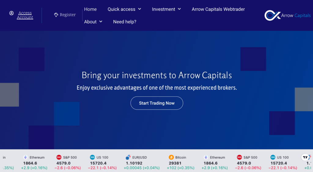 Arrow Capitals trading platform